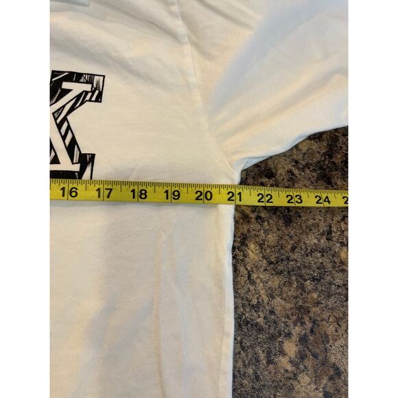 Victorias Secret Pink White Graphic Tee with Strappy Back Large - Picture 5 of 6